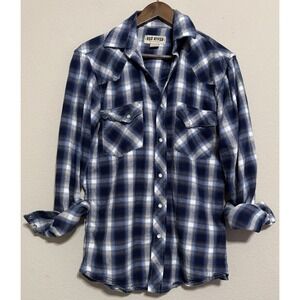 Red River Outfitters Men's Shirt Small‎ Pearl Snap Plaid Western Cowboy